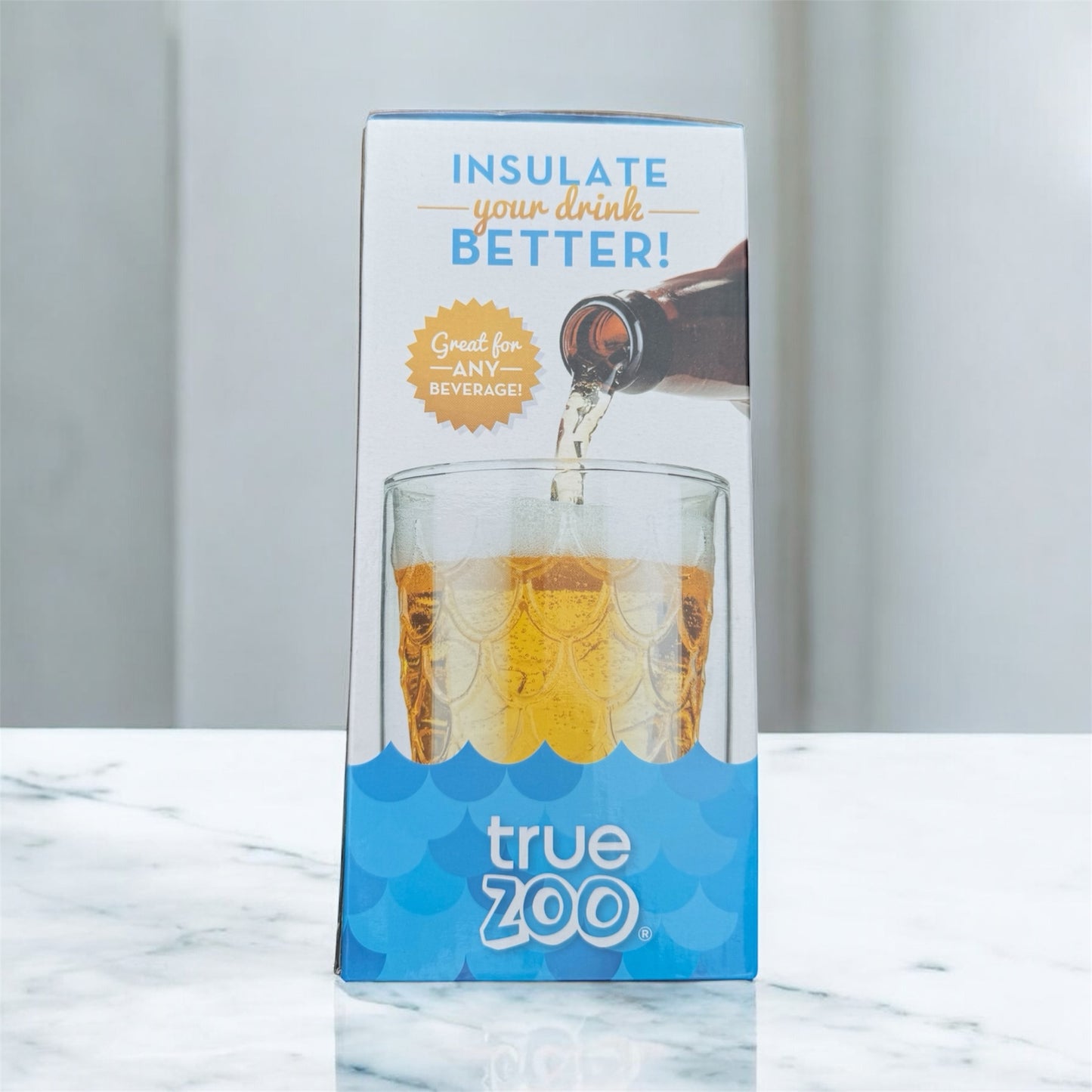 True Zoo Drink Like A Fish Double Wall Glass