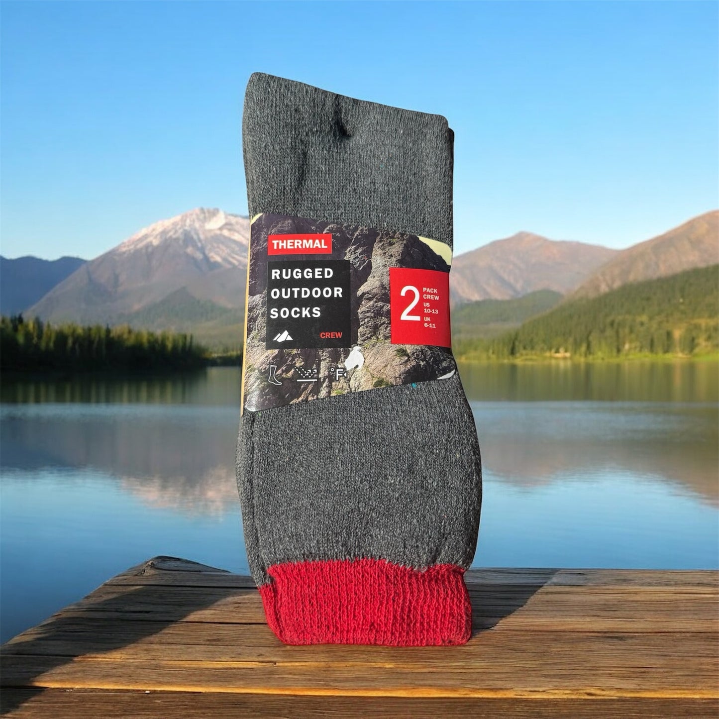 2-Pack Thermal Rugged Warm Outdoor Socks