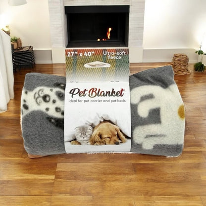 27" x 40" Assorted Pattern Cozy Pet Fleece Blanket
