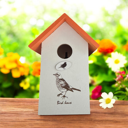 Bird House Feeder with Side Door Latch Orange