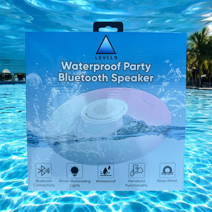 Level 9 Waterproof Floating Round Bluetooth Speaker With Lights