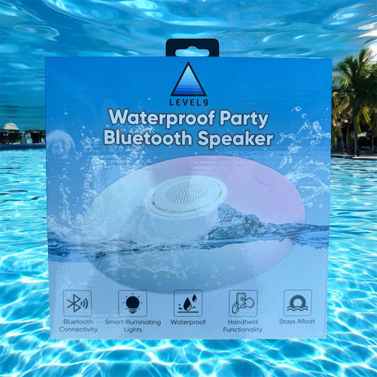 Level 9 Waterproof Floating Round Bluetooth Speaker With Lights