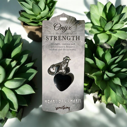 ONYX Heart Bag Charm - Strength