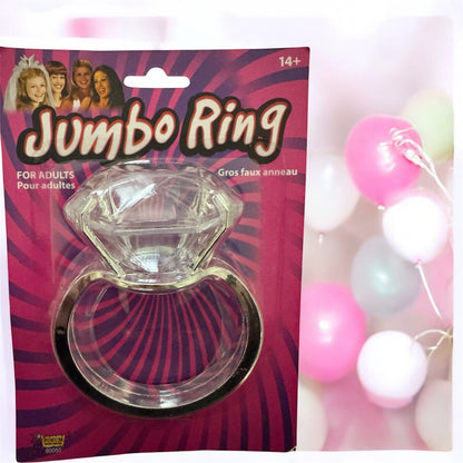 Bachelorette Party Jumbo Novelty Diamond Ring 12-Count Clip Strip