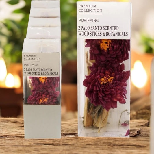 Palo Santo Scented Wood Sticks With Botanicals Premium Collection