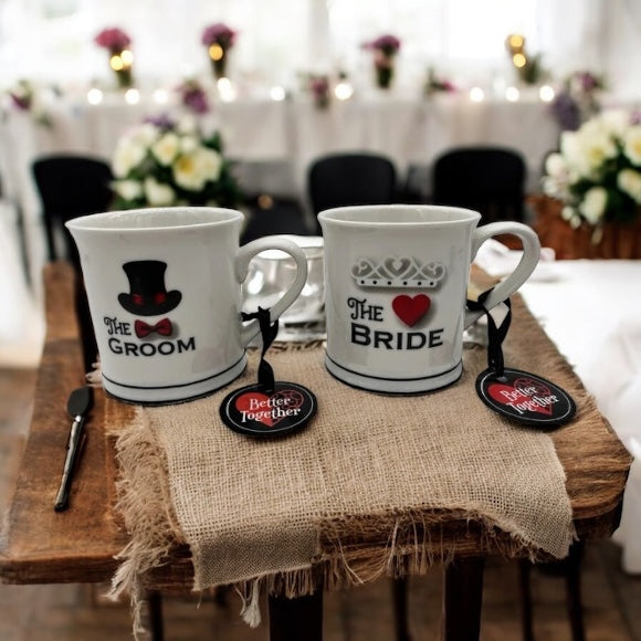 14 Oz. Bride & Groom Wedding Fun Mugs 2-Pack