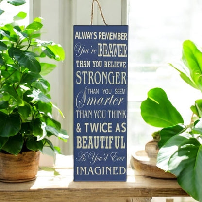 Blue "Always Remember" Wall Canvas Décor