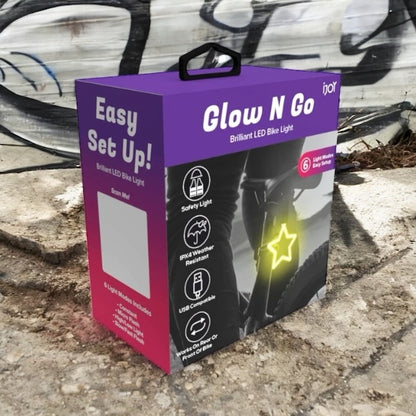 Wheelies Glow N Go Brilliant LED Star-Shaped Bike Light in Box