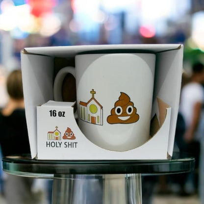 16 Oz. Ceramic Holy Shit Mug In White Gift Box