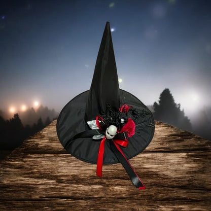 Witch Hat With Roses And Creepy Doll Heads