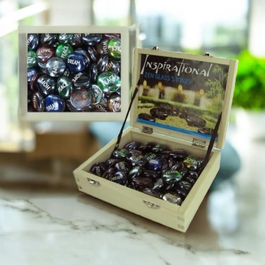 Inspirational Zen Glass Stones Countertop Display
