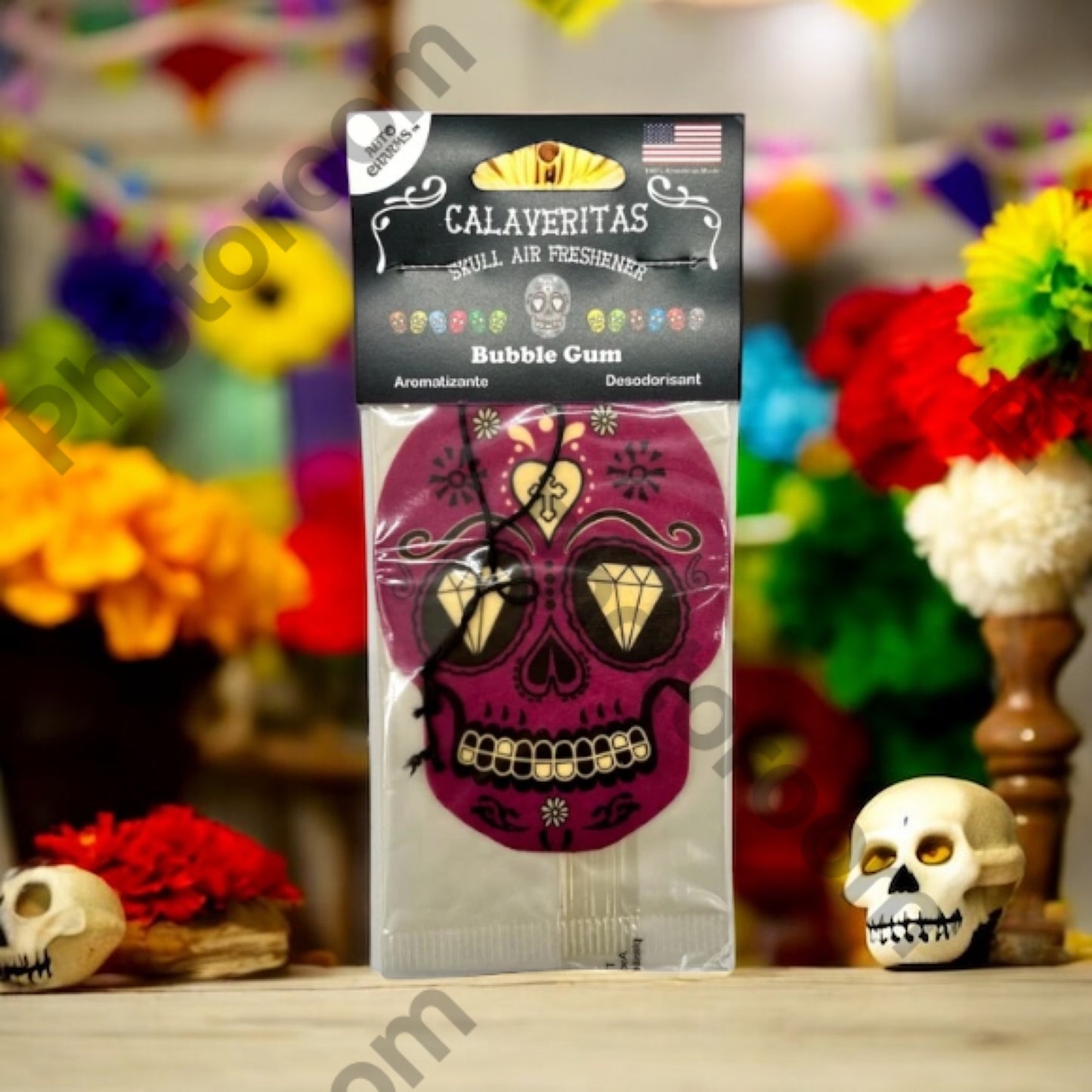 Calaveritas Sugar Skull Air Fresheners Clip Strip Assortment