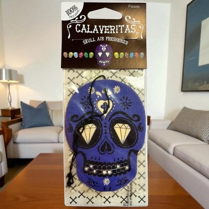 Calaveritas Sugar Skull Air Freshener in Fresh Flower Scent