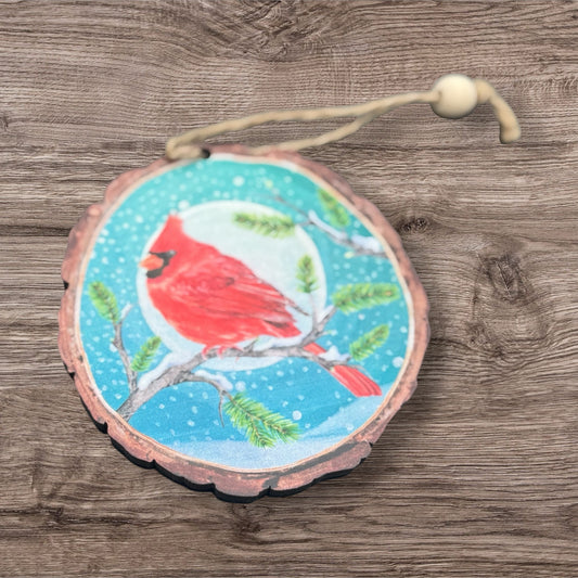 Assorted Wood Cardinal Ornaments Gifts/Tree-Hanging Group 1