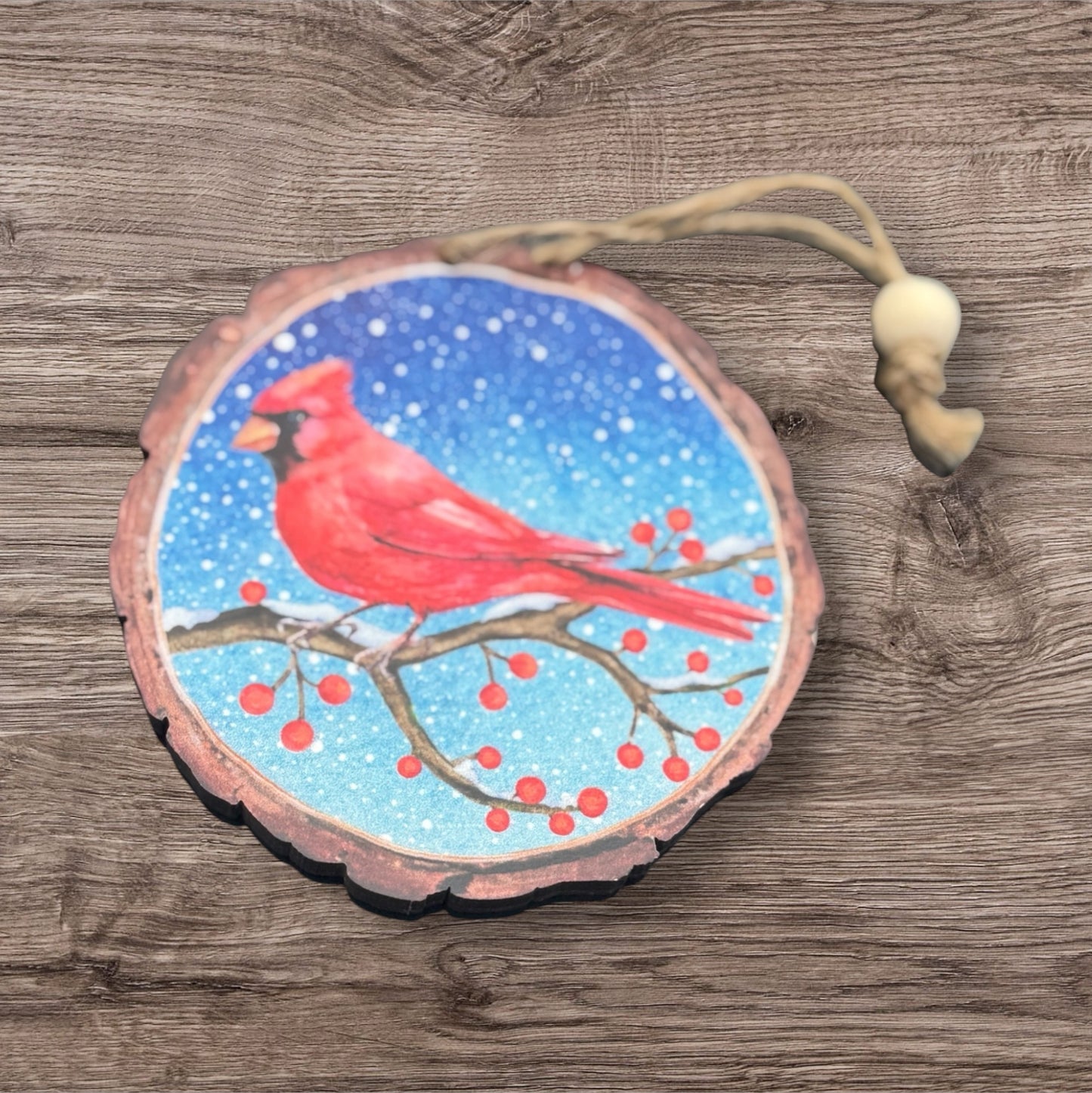 Assorted Wood Cardinal Ornaments Gifts/Tree-Hanging Group 2