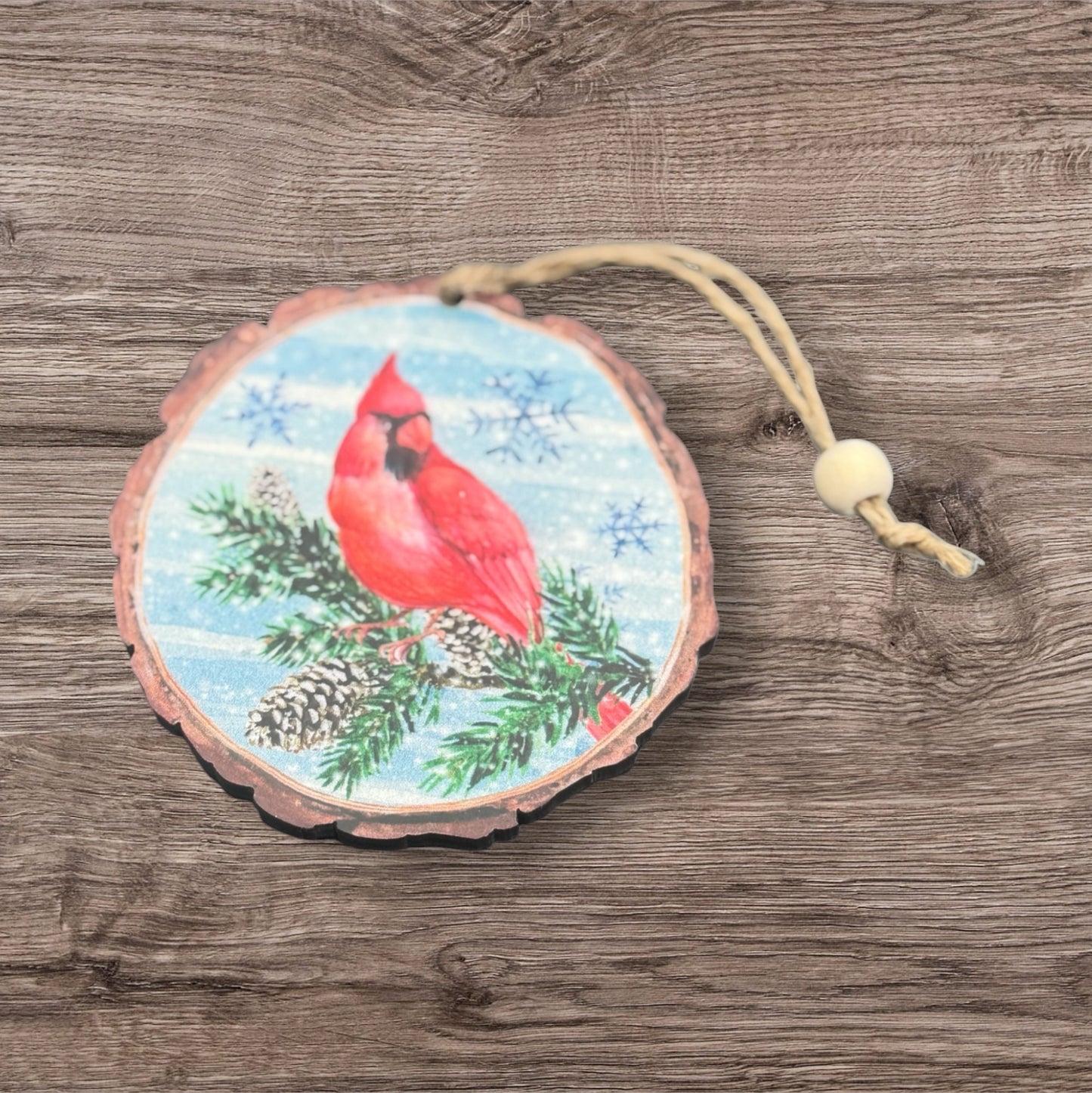 Assorted Wood Cardinal Ornaments Gifts/Tree-Hanging Group 1