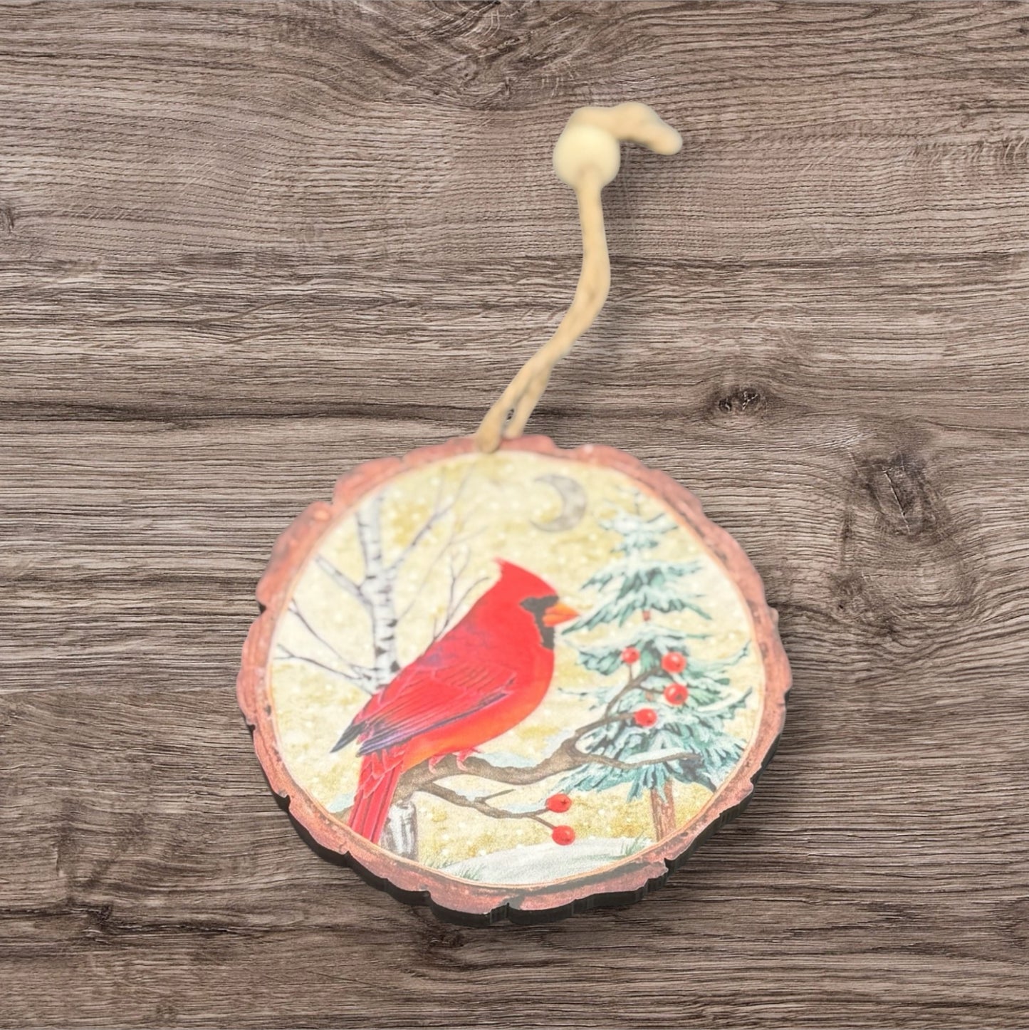 Assorted Wood Cardinal Ornaments Gifts/Tree-Hanging Group 1