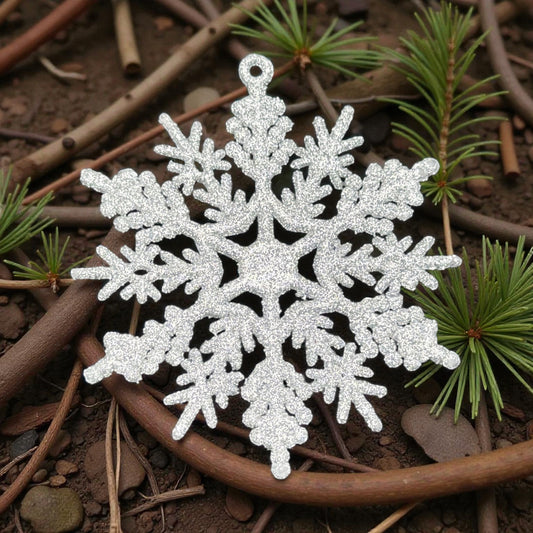 Christmas Tree Decoration Hanging Glitter Snowflake Ornaments Option 1