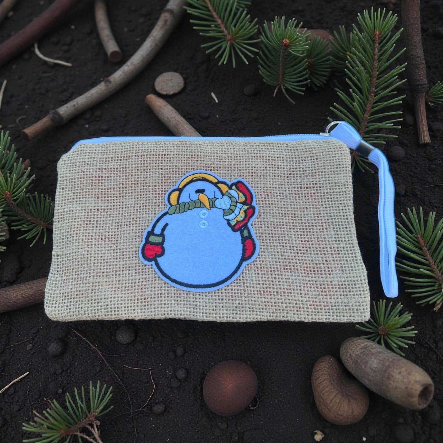 Burlap Christmas Clutch And Cell Phone Holder
