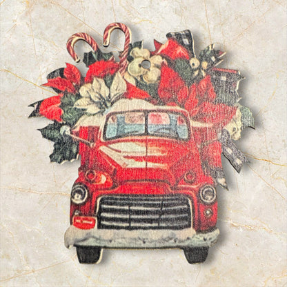 Assorted Christmas Memories Thin Wood Ornaments With String Group 1