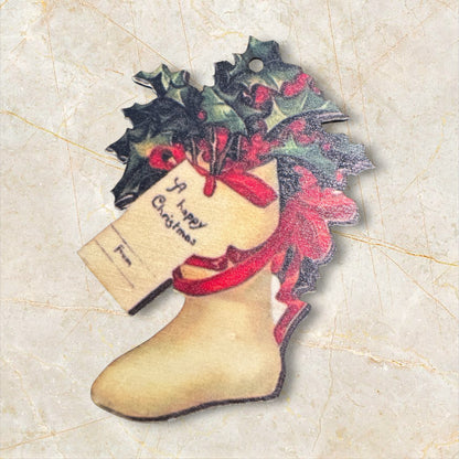 Assorted Christmas Memories Thin Wood Ornaments With String Group 1