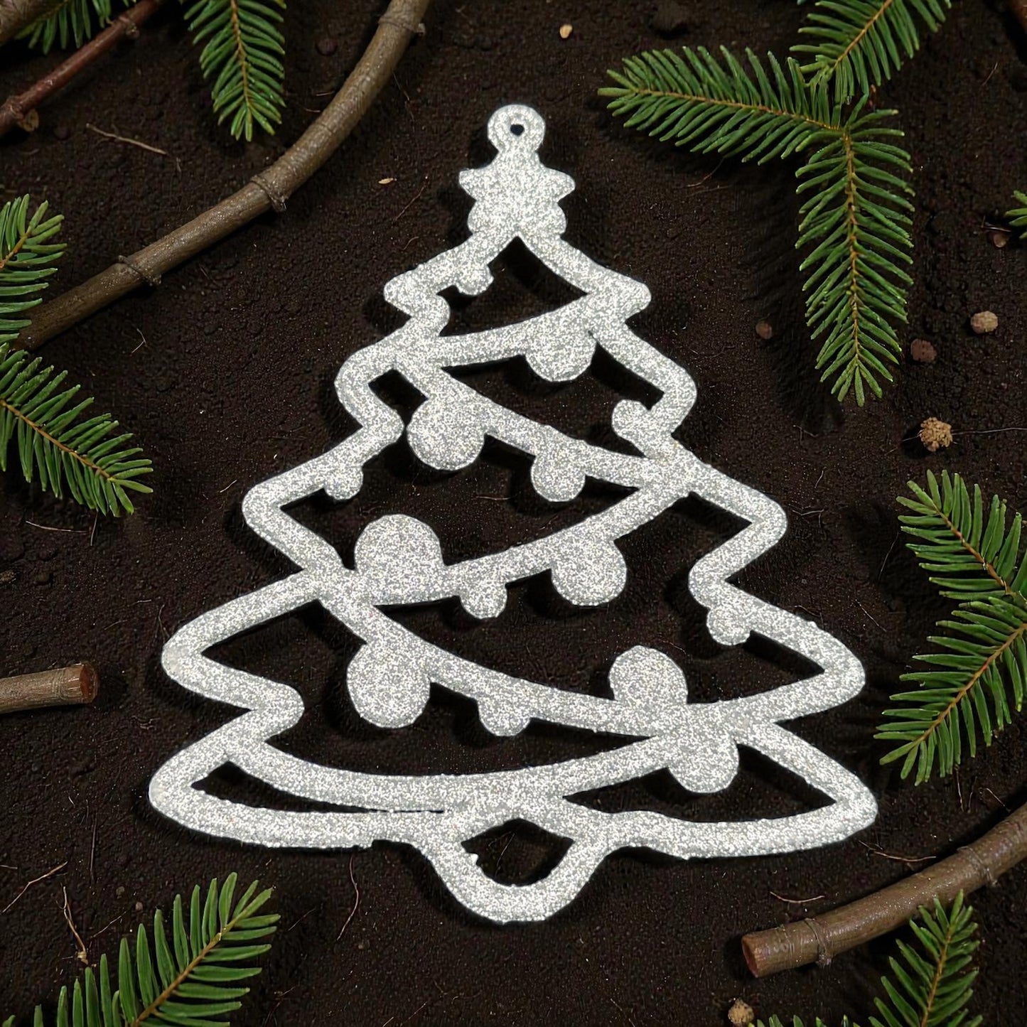 Christmas Tree Decoration Hanging Glitter Ornaments