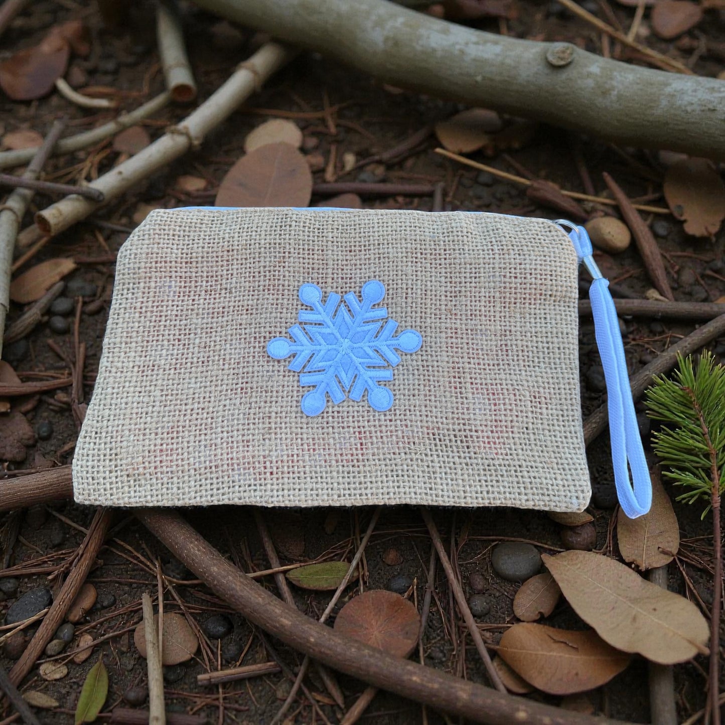 Burlap Christmas Clutch And Cell Phone Holder
