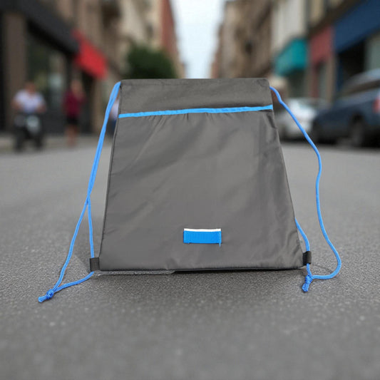 Black & Royal Blue Diamond Drawstring Backpack