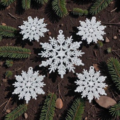 Christmas Tree Decoration Hanging Glitter Snowflake Ornaments Option 1