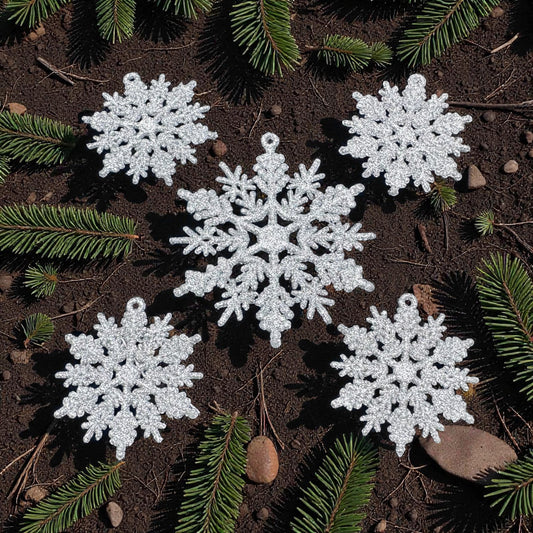 Christmas Tree Decoration Hanging Glitter Snowflake Ornaments Option 1