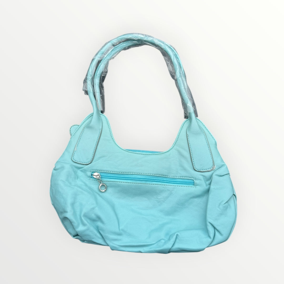 Light Blue Shoulder Bag with Silver Stud Embellishments