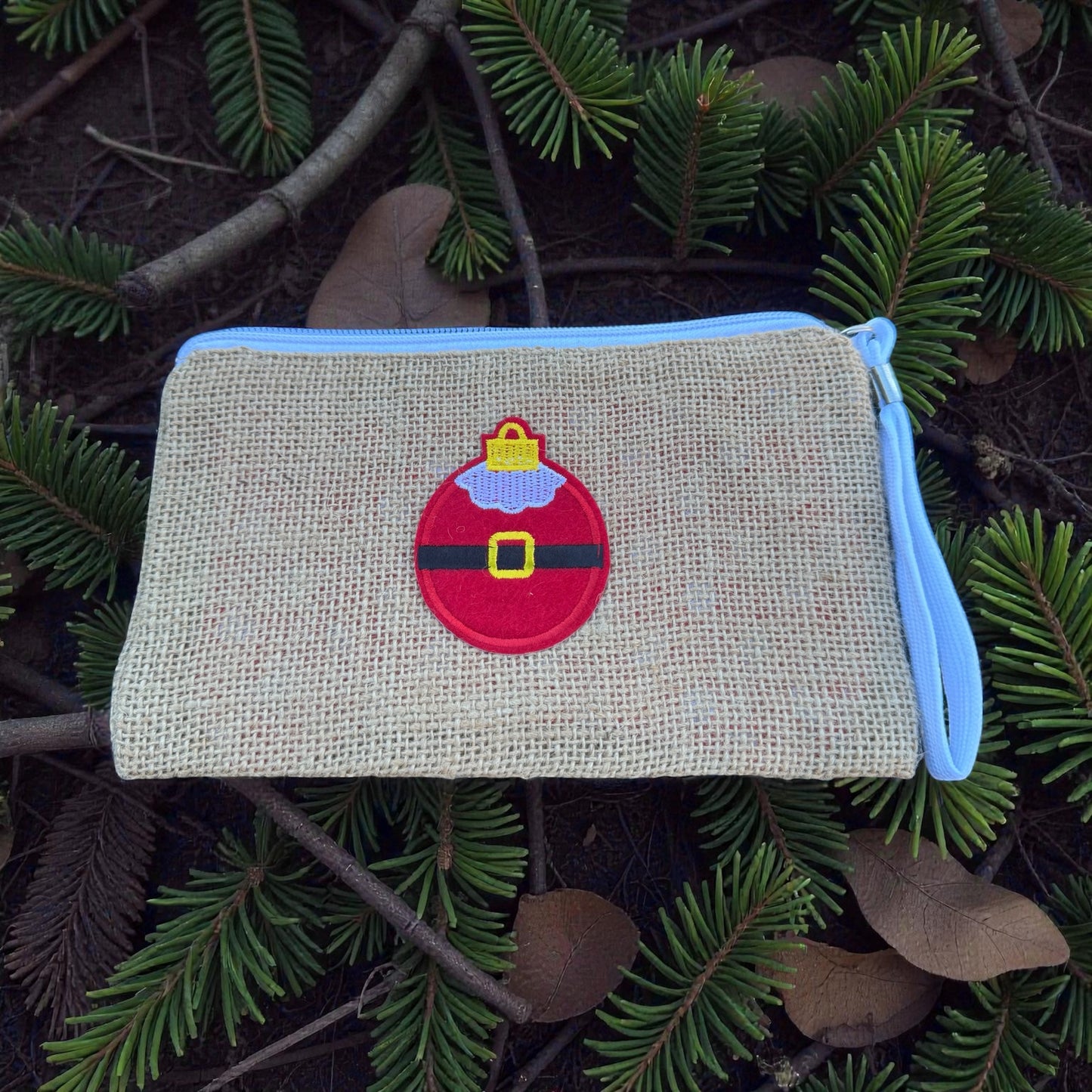 Burlap Christmas Clutch And Cell Phone Holder