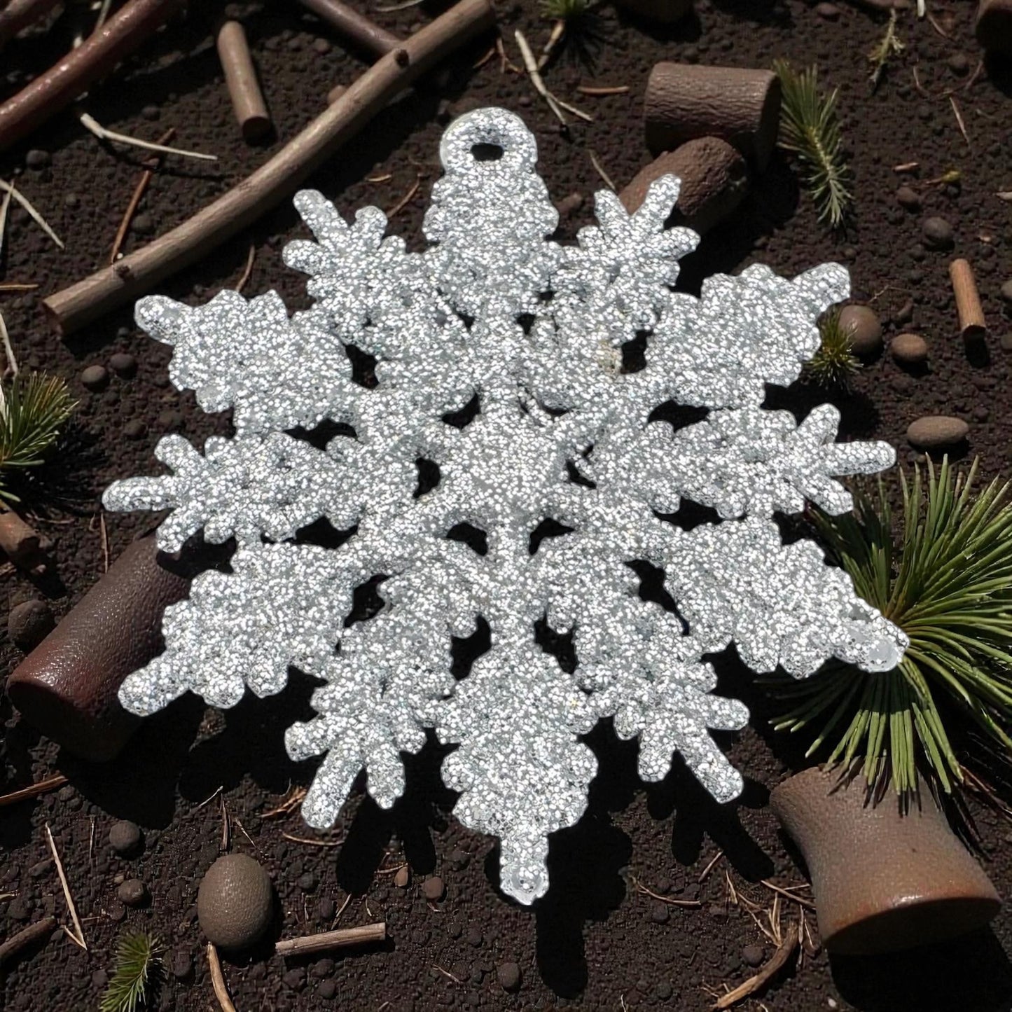 Christmas Tree Decoration Hanging Glitter Snowflake Ornaments Option 1