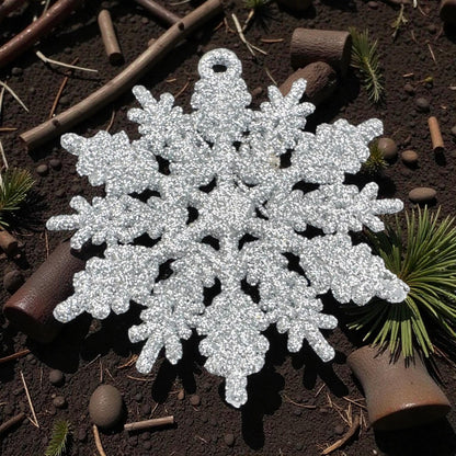 Christmas Tree Decoration Hanging Glitter Snowflake Ornaments Option 1