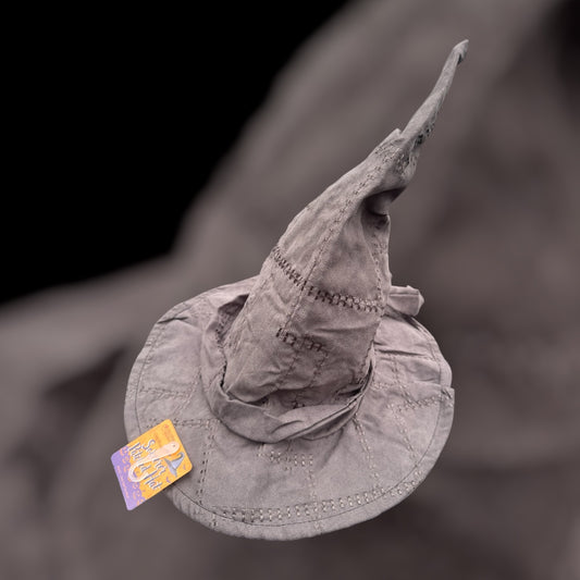 Gray Warlock Witch Hat With Straps