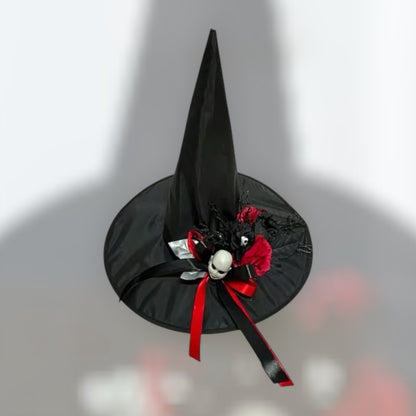 Witch Hat With Roses And Creepy Doll Heads